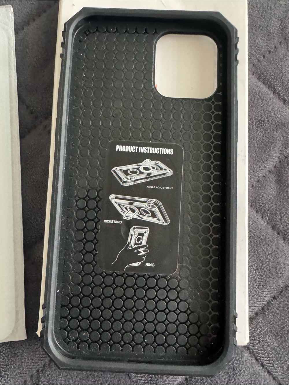 Black Protective Phone Case with Kickstand Ring for iPhone 11 Pro Max